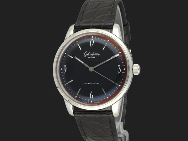 Glashutte Original Senator Sixties Black Dial 39-52-04-02-04 NEW 3952040204