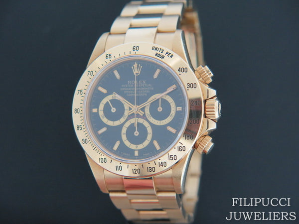 Rolex Daytona Yellow Gold Black Dial Inverted Six