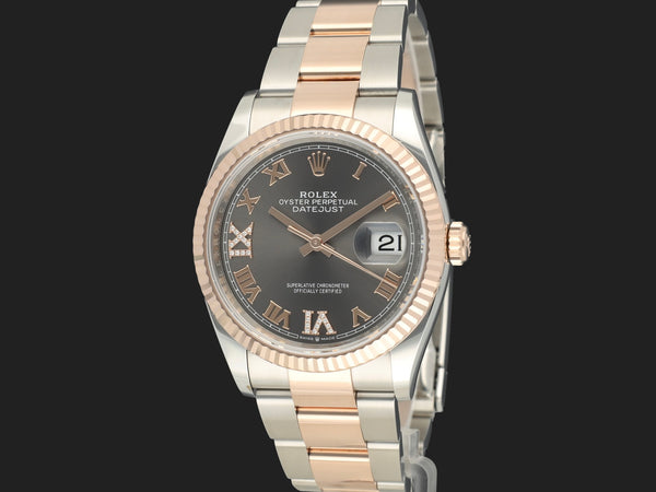 Rolex Datejust 36 Everose/Steel Slate VI / IX Diamond Dial
