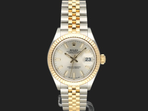 Rolex Lady-Datejust 28 Gold/Steel Silver Dial 279173