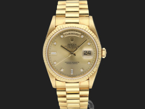 Rolex Day-Date Yellow Gold Champagne Diamond Dial 18238