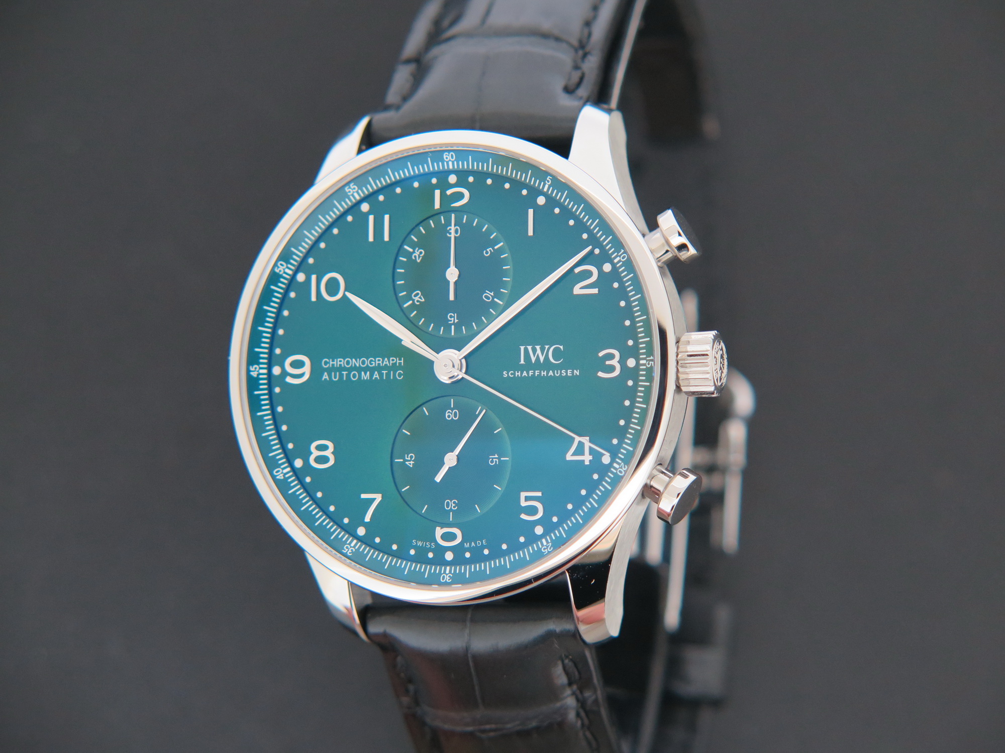 IWC Portugieser Chronograph Green Dial IW371615 NEW Uhren