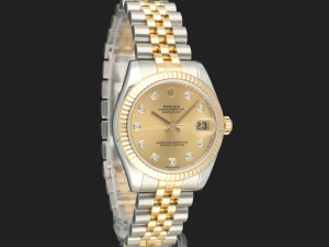 Rolex Datejust 31 Gold/Steel Champagne Diamond Dial 178273