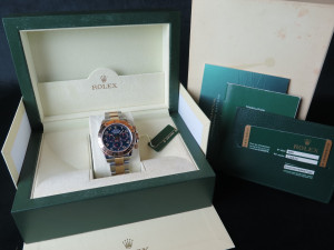 Rolex Daytona Gold/Steel Blue Racing Dial 116523