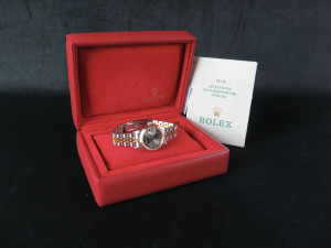 Rolex Lady-Datejust 26 Gold/Steel Grey Roman Dial 79173