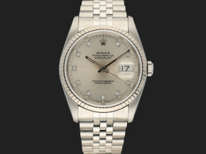 Rolex Datejust 36 Silver Diamond Dial 16234