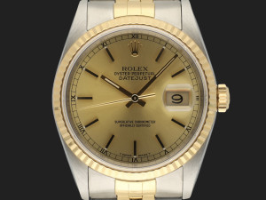 Rolex Datejust Gold/Steel Champagne Dial 16233