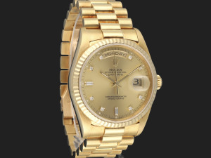 Rolex Day-Date Yellow Gold Champagne Diamond Dial 18238 