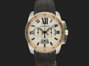 Cartier Calibre De Cartier Chronograph Rose Gold/Steel W7100043