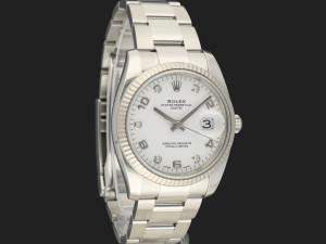 Rolex Date White Diamond Dial 115234