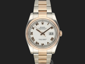 Rolex Datejust Everose/Steel White Roman Dial 116231