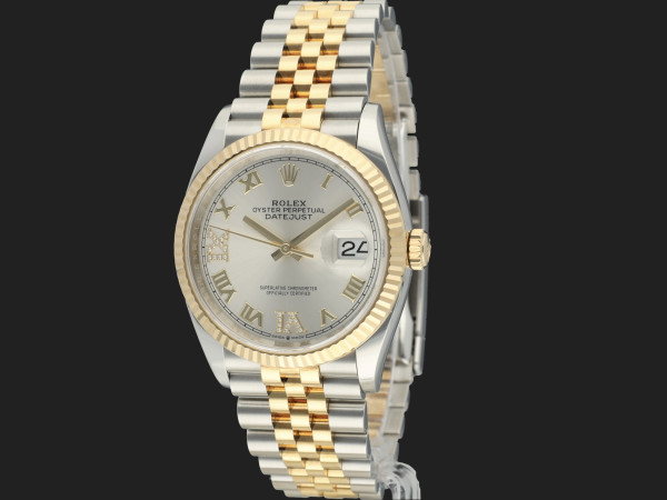 Rolex - Datejust Gold/Steel Silver Diamond Dial 126233