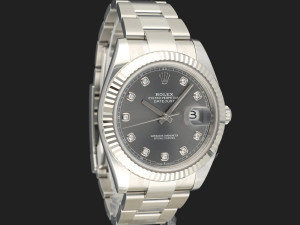 Rolex Datejust 41 Slate Diamond Dial 126334 99% NEW