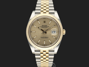 Rolex Datejust 41 Gold/Steel Champagne Fluted Motif Dial 126333 