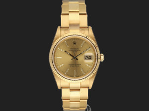 Rolex Date Yellow Gold Champagne Dial 15238