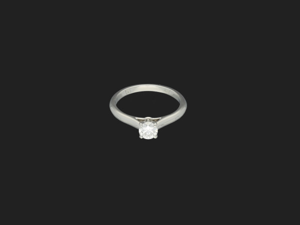 Cartier - Platinum Solitaire Ring 0.37ct Diamond Size 51