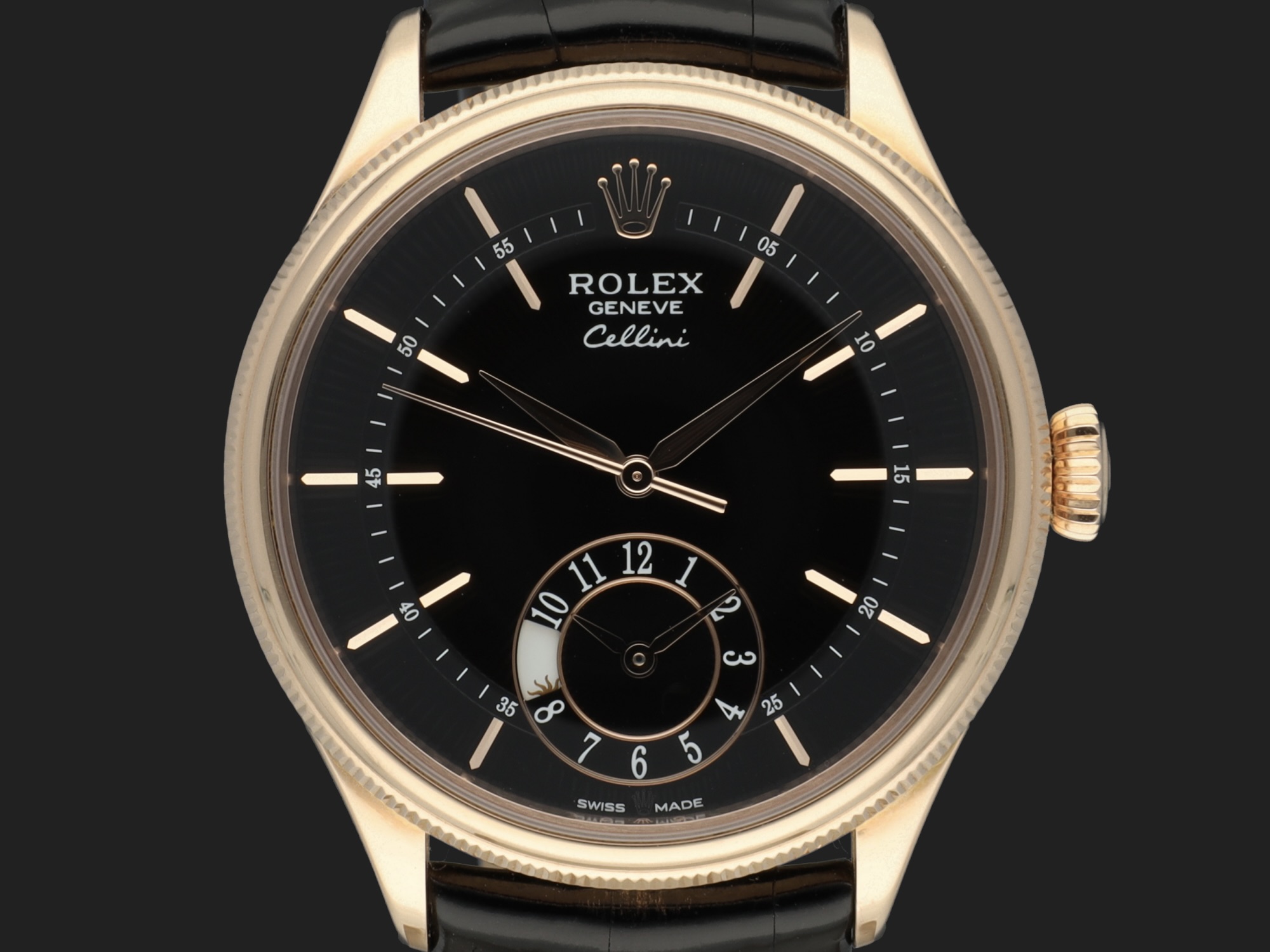 Rolex Cellini Dual Time Everose Gold 50525 Uhren Filipucci Juwelers