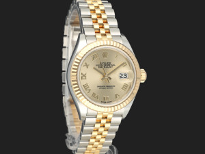 Rolex Lady-Datejust 28 Gold/Steel Champagne Roman Dial 279173 