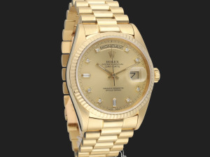 Rolex Day-Date Yellow Gold Champagne Diamond Dial 18038