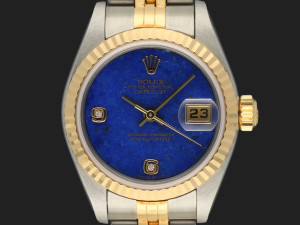 Rolex Lady-Datejust 26 Gold/Steel Lapis Lazuli Diamond Dial 79173