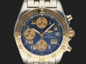 Breitling Chrono Cockpit Gold/Steel Blue Dial C13358