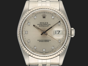 Rolex Datejust 36 Silver Diamond Dial 16234