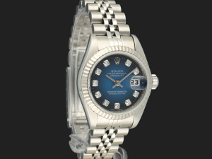 Rolex Lady-Datejust 26 Blue Vignette Diamond Dial 69174