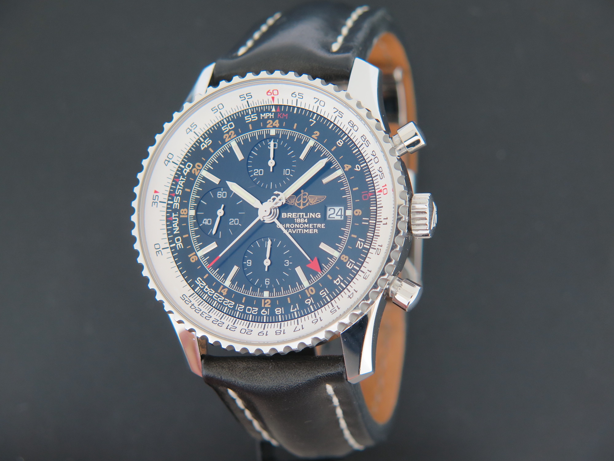 Breitling Navitimer World GMT Black Dial A2432212 Watches Filipucci Juweliers