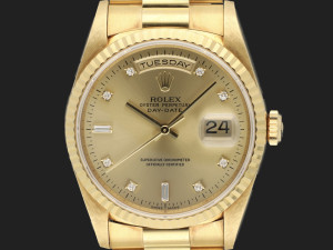 Rolex Day-Date Yellow Gold Champagne Diamond Dial 18238