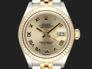 Rolex Lady-Datejust 28 Gold/Steel Champagne Roman Dial 279173 