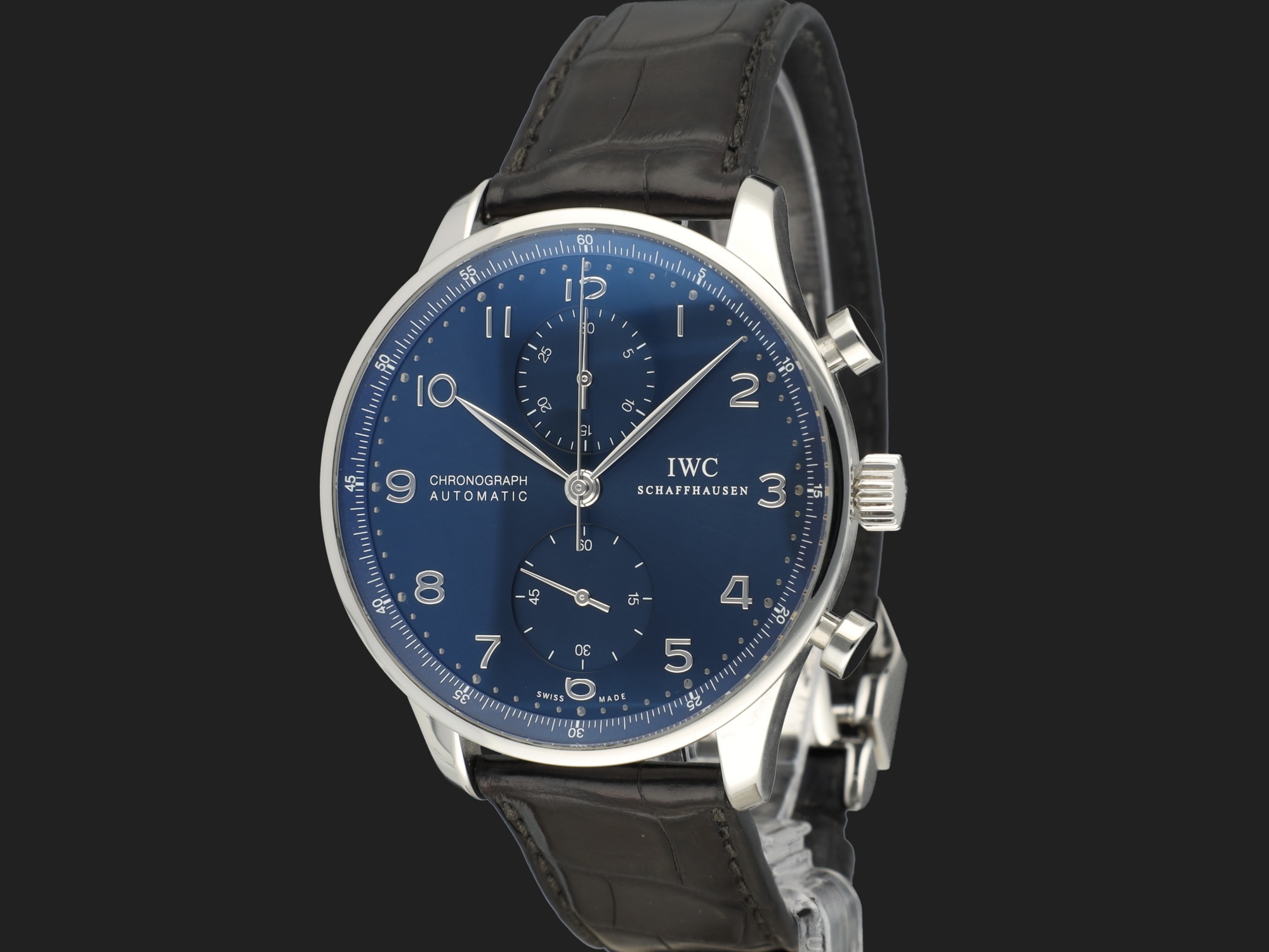 IWC Portugieser Chronograph Blue Dial IW371491 Watches Filipucci Juweliers