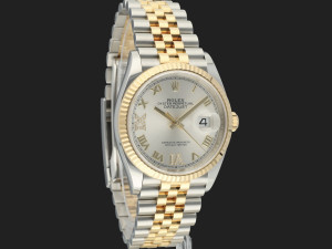 Rolex Datejust Gold/Steel Silver Diamond Dial 126233