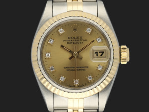 Rolex Lady-Datejust 26 Champagne Diamond Dial 69173