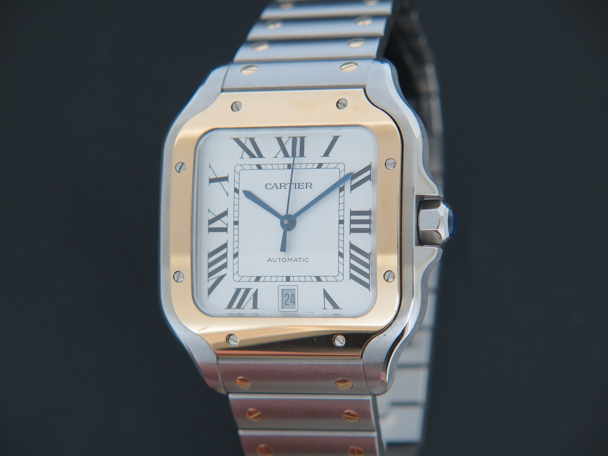 Cartier Santos Large Gold Steel Roman Dial W2SA0009 Uhren