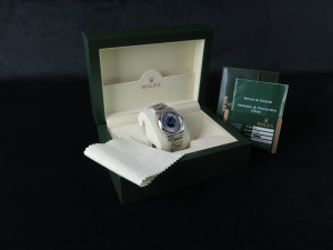 Rolex Oyster Perpetual Silver Blue Concentric Dial 116000