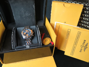 Breitling Chrono Cockpit Gold/Steel Blue Dial C13358