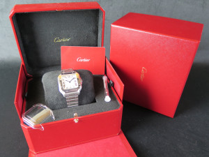 Cartier Santos Medium Silver Roman Dial WSSA0029