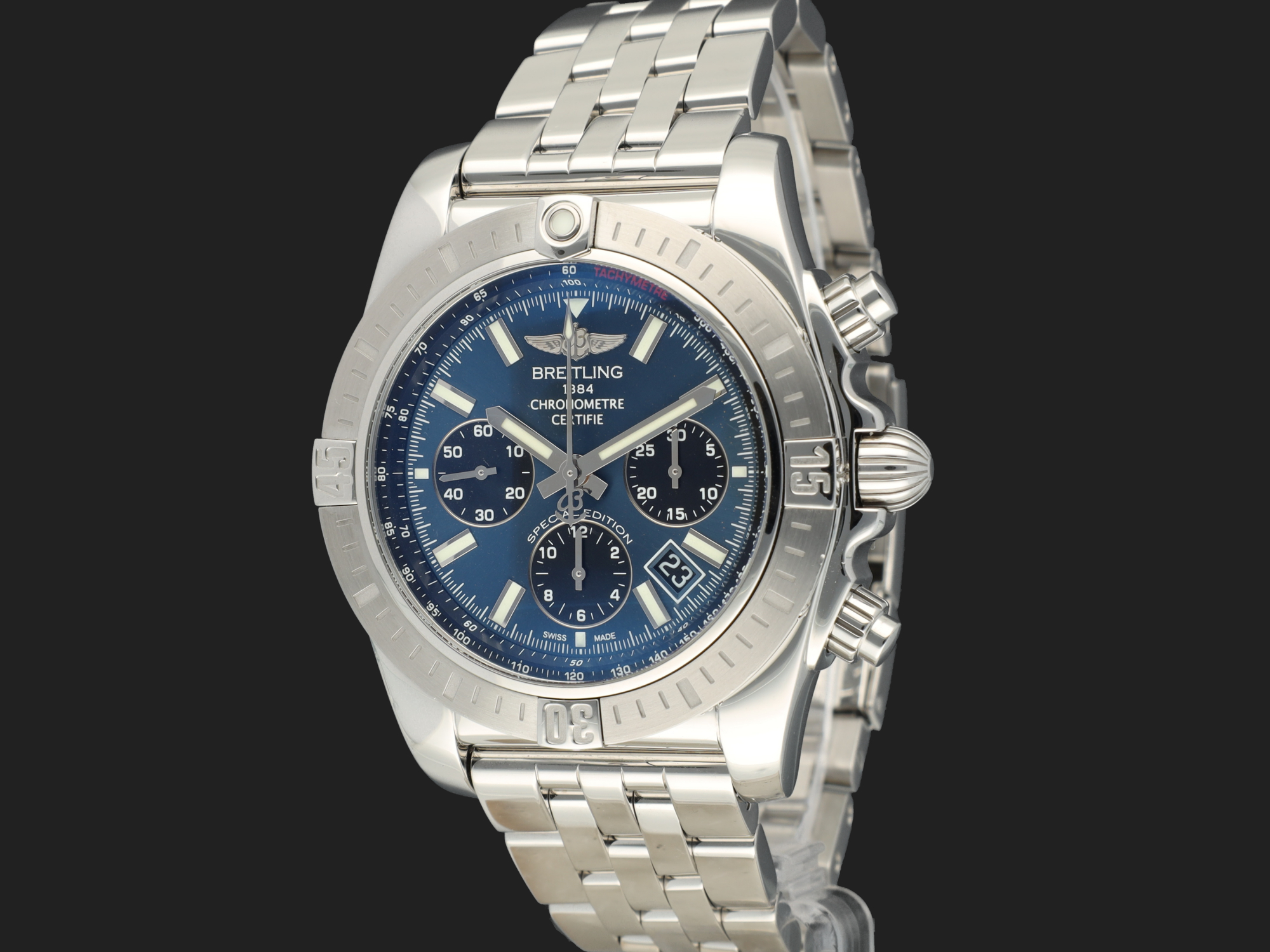 Breitling Chronomat 44 Japan Special Edition Blue Dial AB0115 Watches Filipucci Juweliers