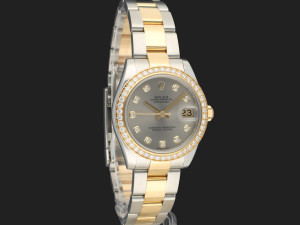 Rolex Datejust 31 Gold/Steel Grey Diamond Dial / Diamond Bezel 178383