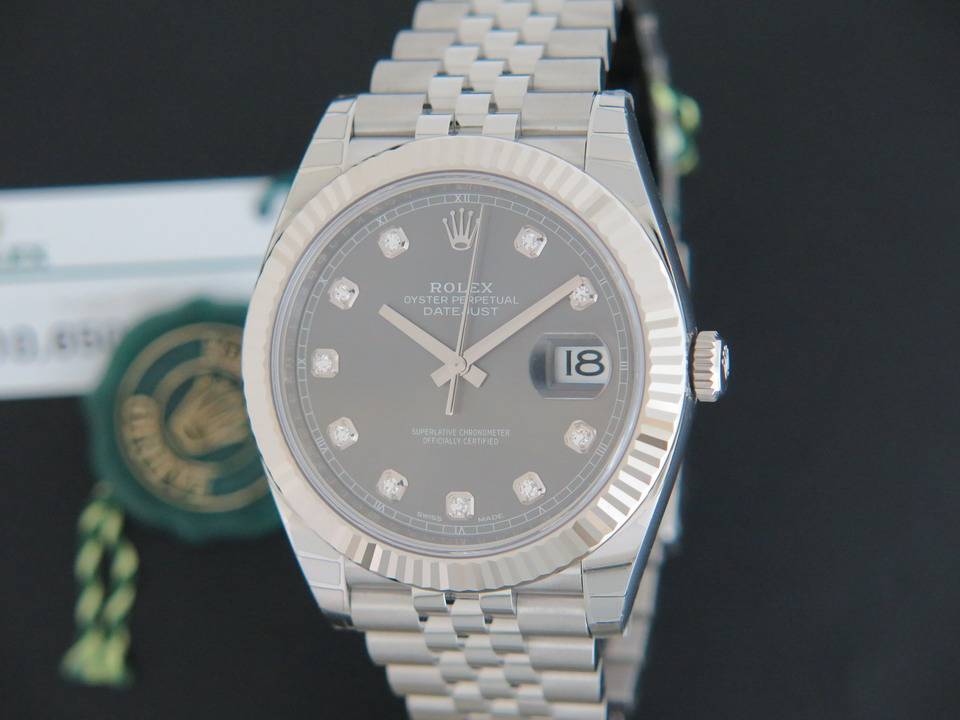 Datejust 41 rhodium hot sale diamond dial