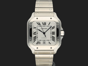 Cartier Santos Large Date Steel Roman Dial WSSA0018 NEW 