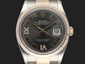 Rolex Datejust 36 Slate Roman Diamond Dial Everose/Steel 126231 NEW