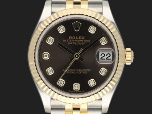 Rolex Datejust 31 Gold/Steel Dark Grey Diamond Dial 278273 NEW