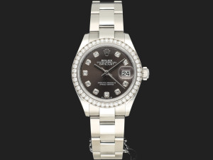 Rolex Lady-Datejust 28 Dark Grey Diamond Dial / Diamond Bezel 279384RBR