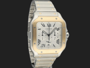 Cartier Santos Chronograph Gold/Steel W2SA0008 / 4183 NEW