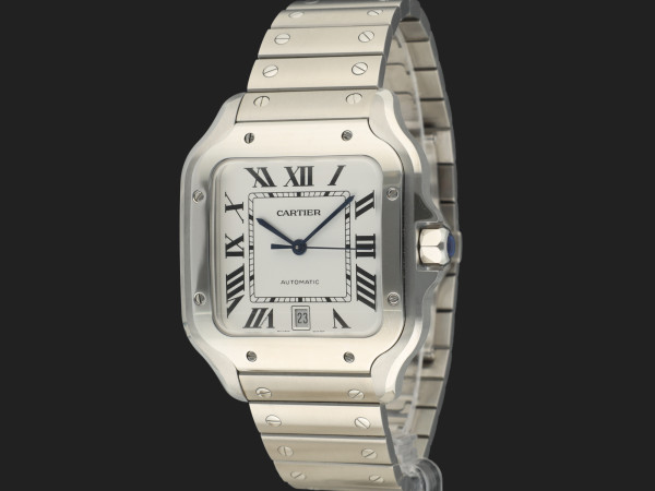 Cartier - Santos Large Date Steel Roman Dial WSSA0018 NEW
