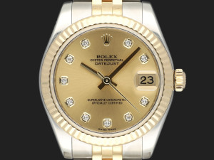 Rolex Datejust 31 Gold/Steel Champagne Diamond Dial 178273