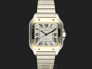 Cartier Santos Medium Gold/Steel Roman Dial W2SA0016