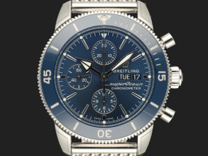 Breitling SuperOcean Heritage II 44mm Chronograph Blue Dial A13313 NEW