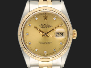 Rolex Datejust Gold/Steel Champagne Diamond Dial 16233